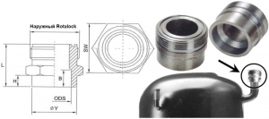 Адаптер для вентиля Rotalock 1-1/4" - 22 мм